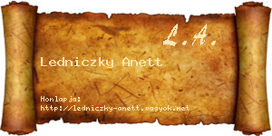 Ledniczky Anett névjegykártya