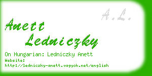 anett ledniczky business card